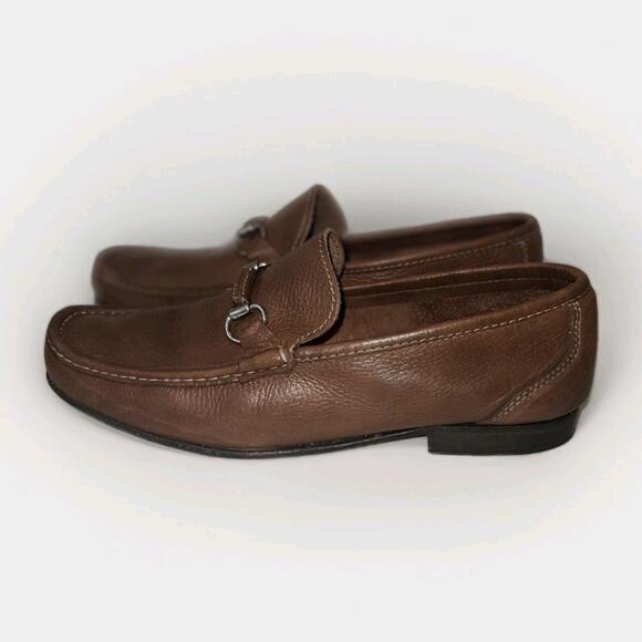 Men\'s Sandro Moscoloni Sandrino Pebbled Leather Loafers Size 10D Brown Spain main image 6